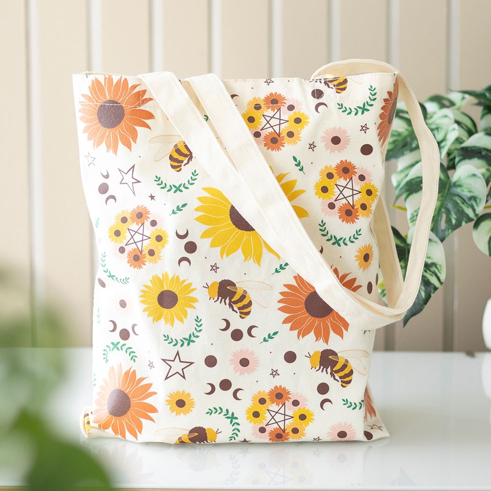 Tote Bag - Bee and Sunflower Design
