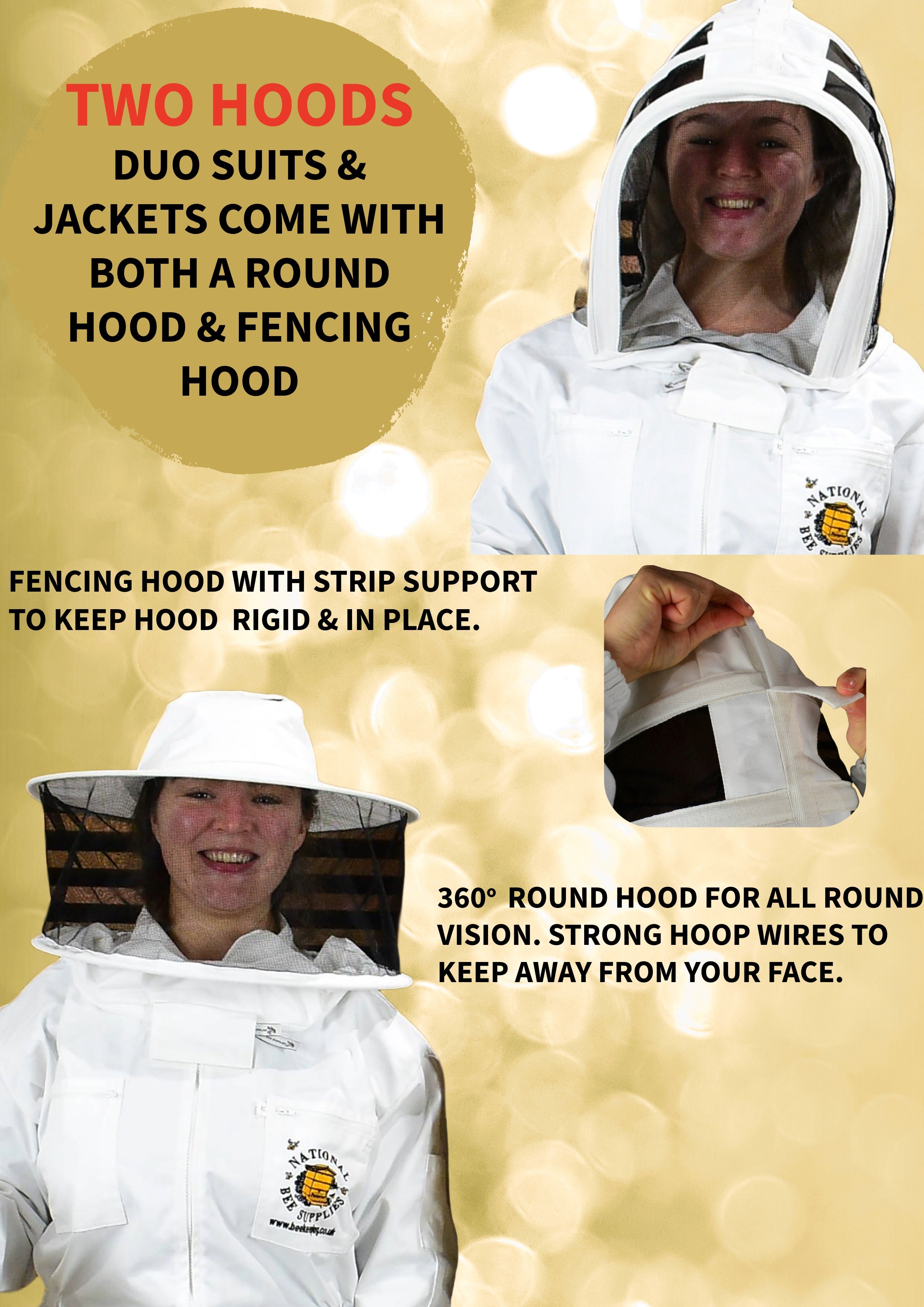 Beekeeping Suit with Duo Hoods - Round & Fencing