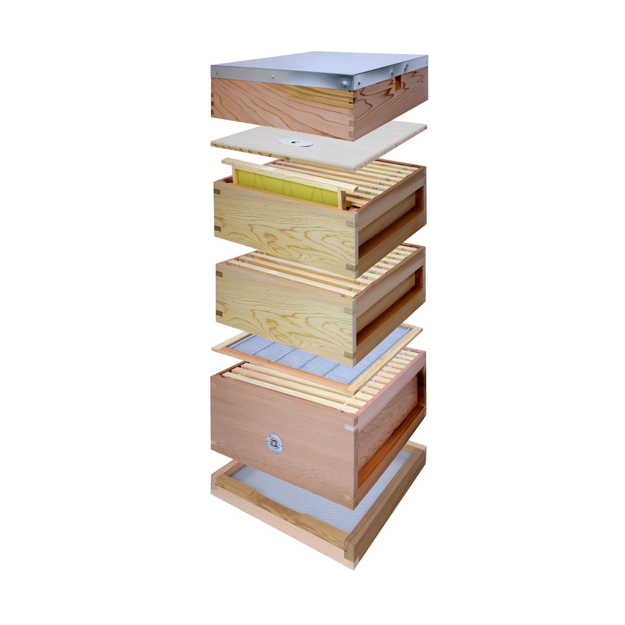 National Complete Hive with Flat Roof- 2x Supers Hoffman