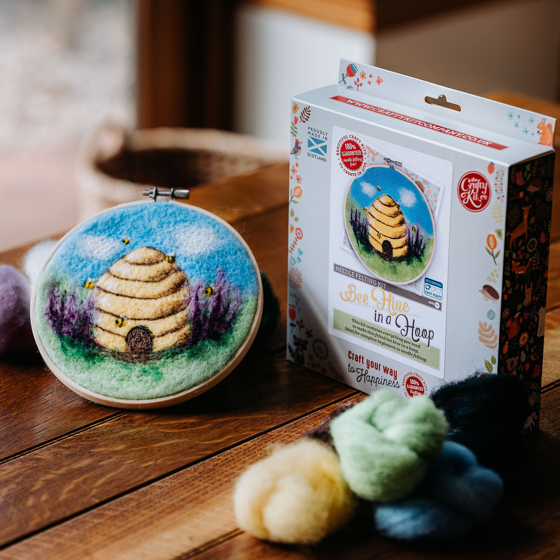 Beehive In A Hoop - Needle Felting Kit