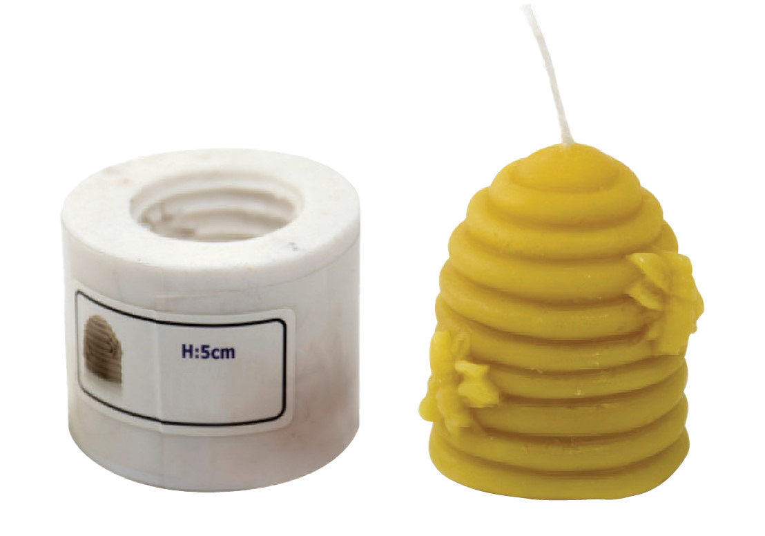 Candle Mould Kit 5cm Bees on Skep 1" wick