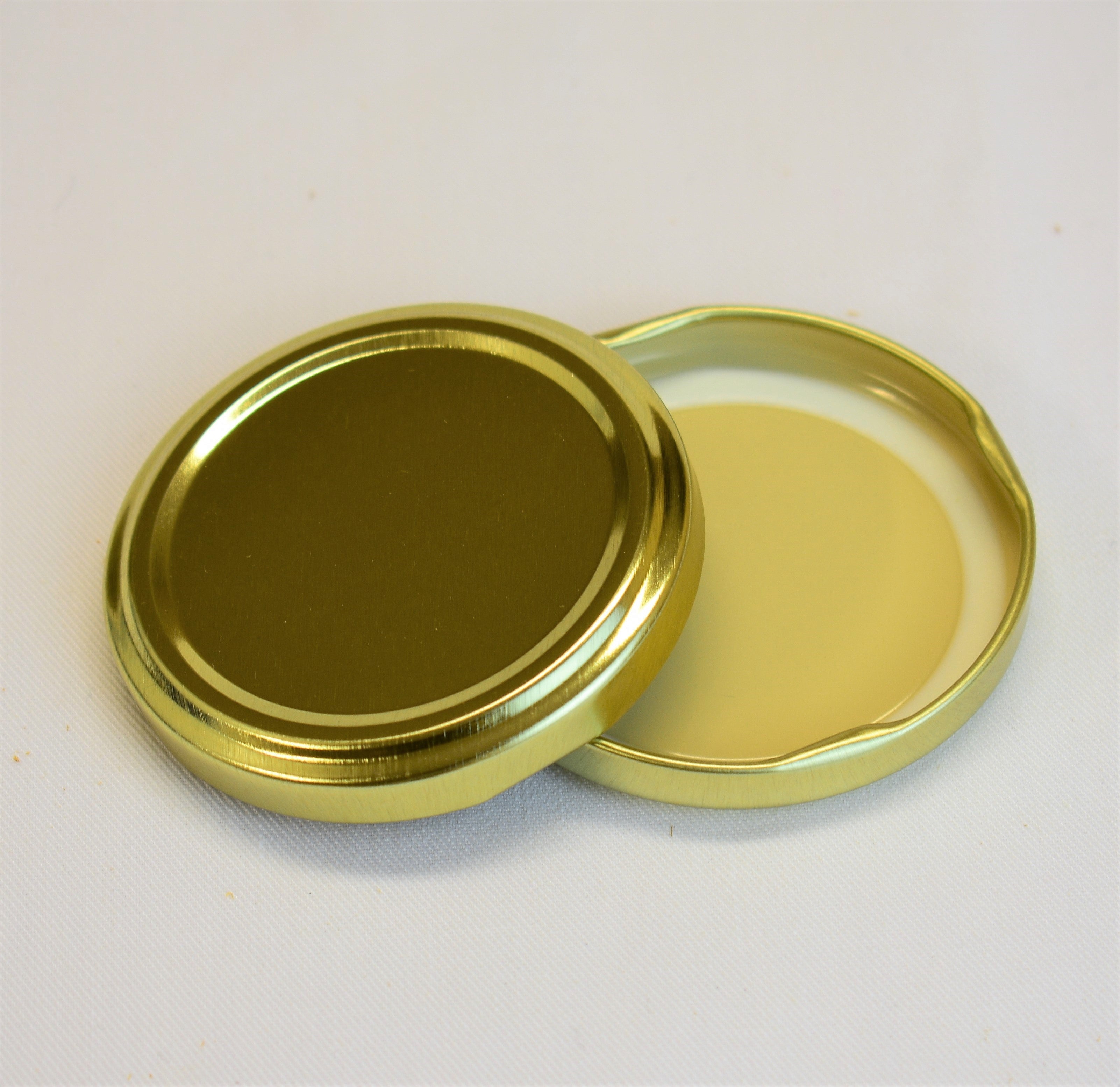 Metal Gold Twist on Lid 63mm (8oz) - 72 per pack