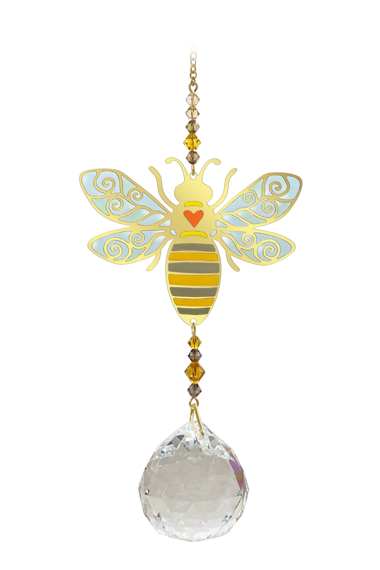 Large Hanging Crystal - Autumn Gold