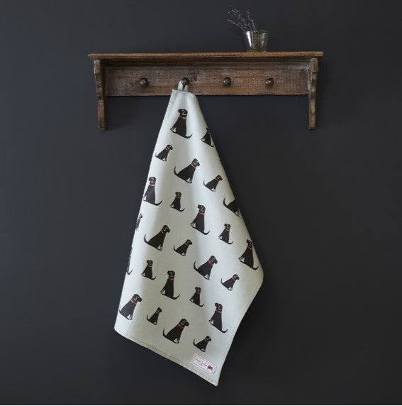 Black Labrador Tea Towel