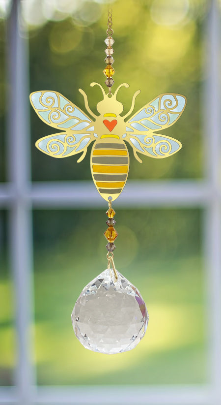 Large Hanging Crystal - Autumn Gold