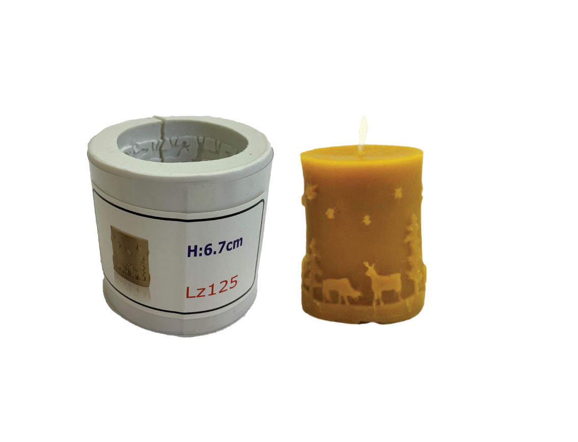 Candle Mould kit 6.7cm Festive Candle - 2" wick
