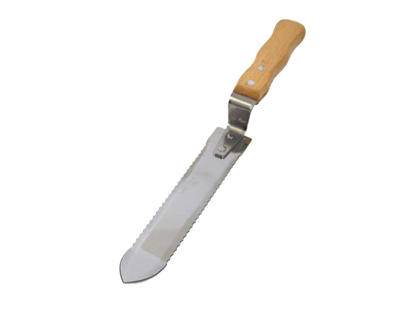 Uncapping knife - Serrated blade with curved tip 21.5cm blade