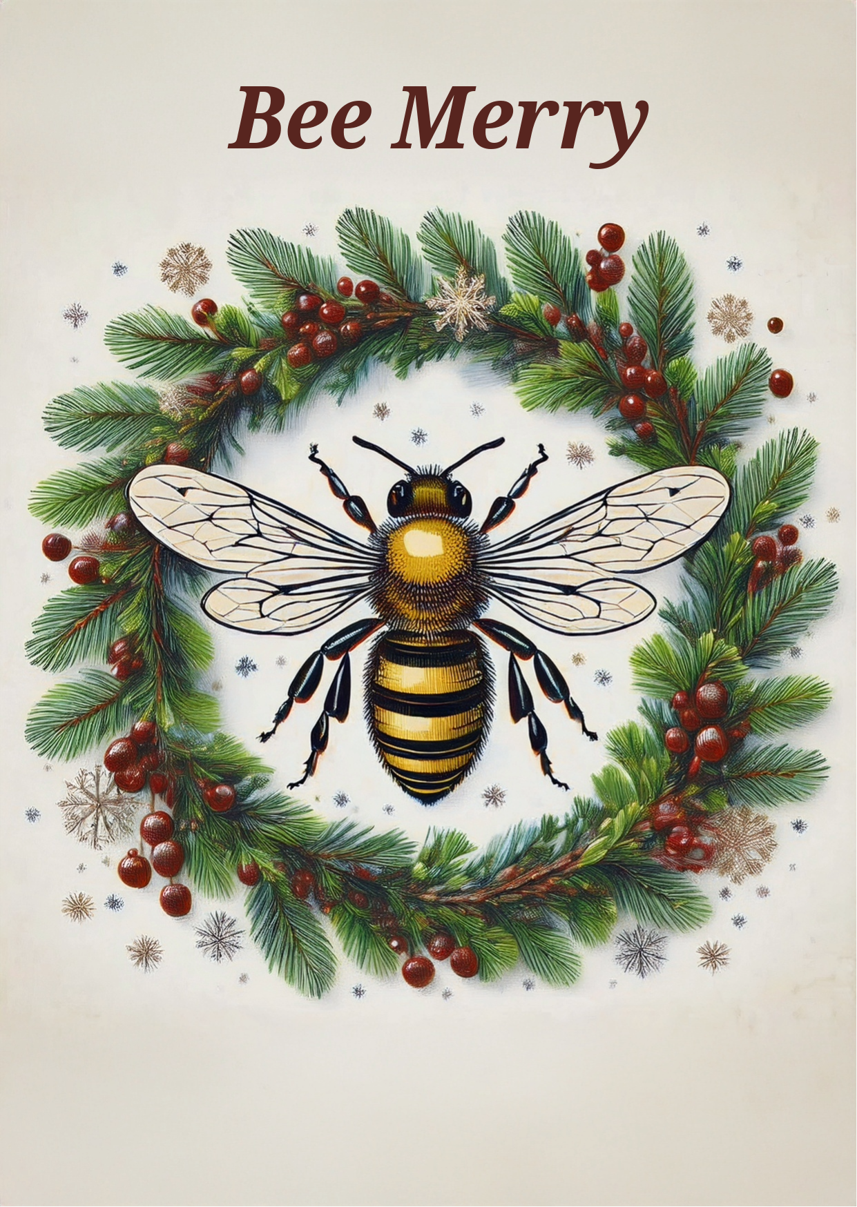 Christmas Cards - Bee In Bauble & Bee Merry (Pack of 10, 2 designs)