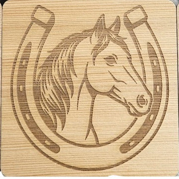 Cedar Square Coaster - Horse & Shoe