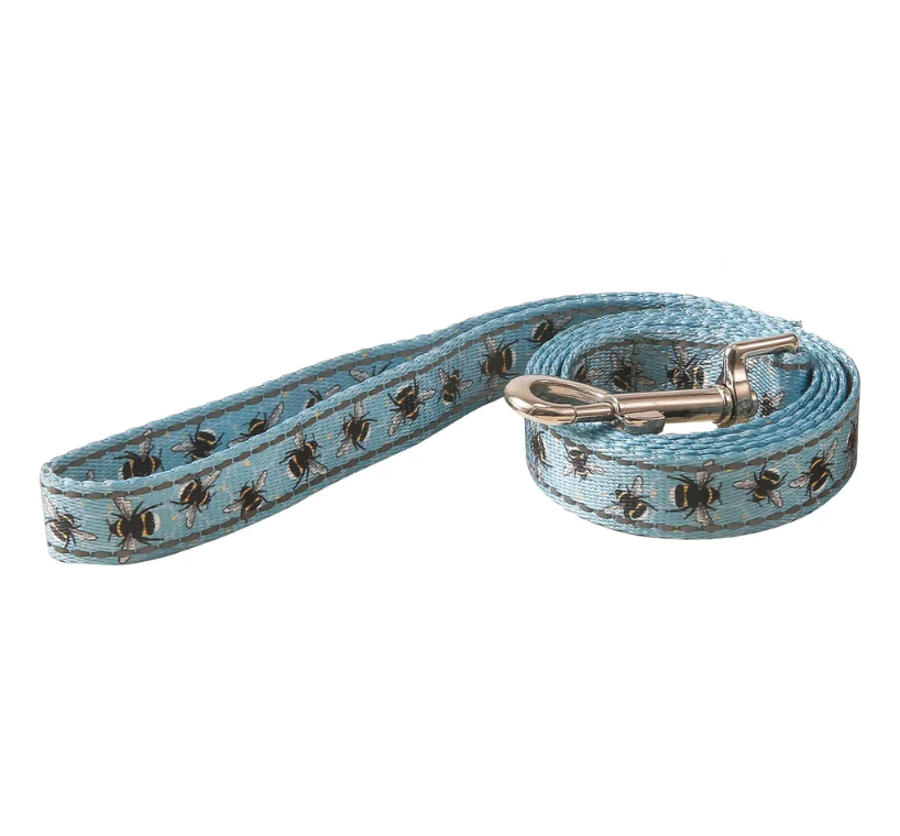 Recycled Dog Lead - Bumble Bees Blue