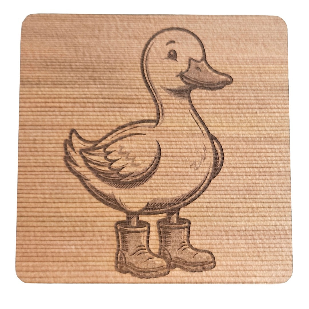 Cedar Square Coaster - Duck with wellies