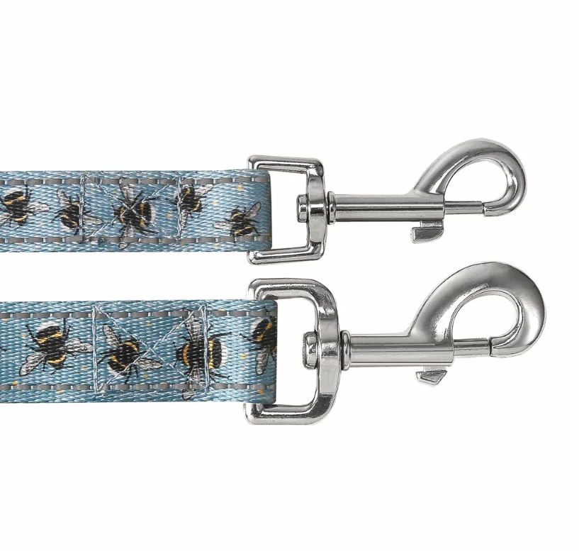 Recycled Dog Lead - Bumble Bees Blue