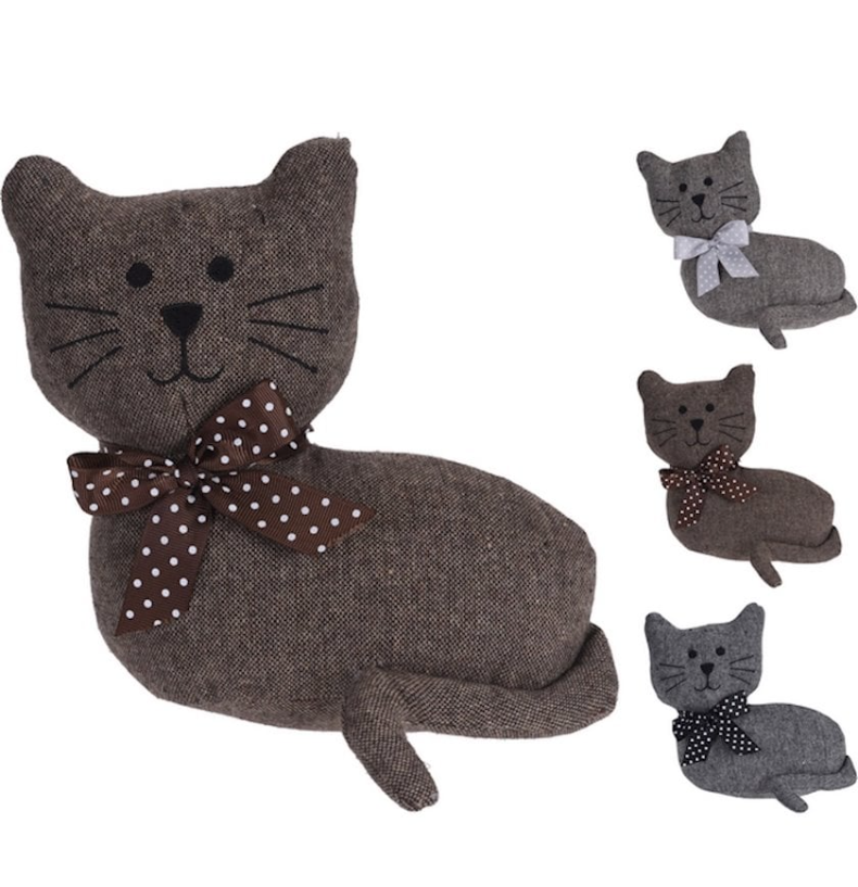 Cat Door Stop -  Filled Fabric