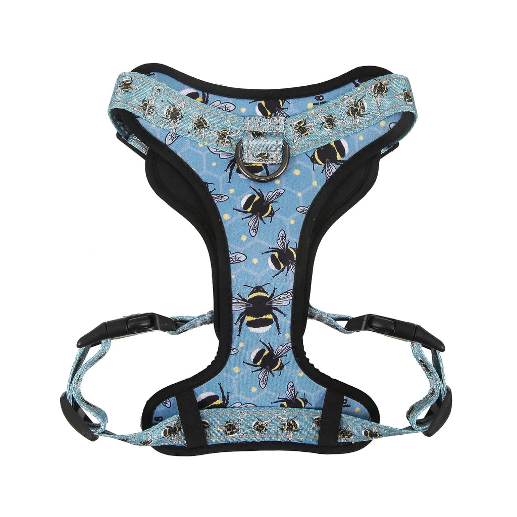 Dog Harness - Bumble Bees Blue