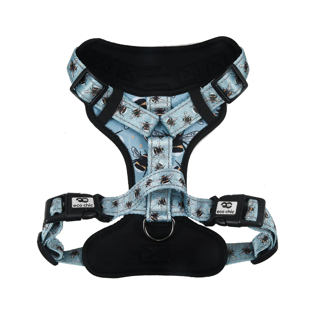 Dog Harness - Bumble Bees Blue