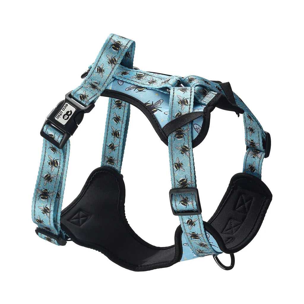 Dog Harness - Bumble Bees Blue