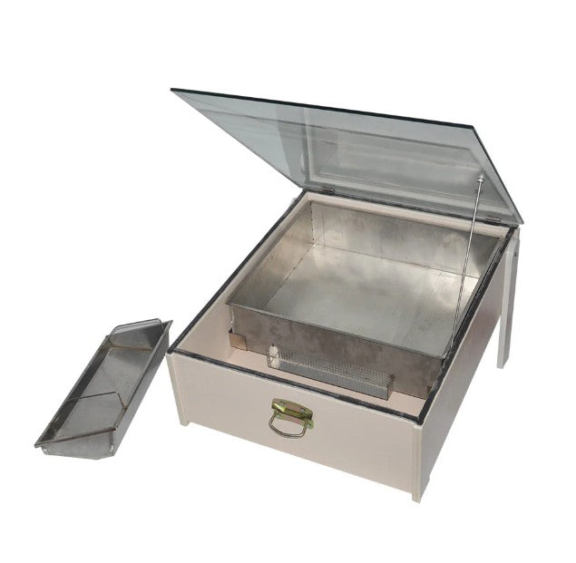 Stainless Steel Solar Wax Melter with wood surround