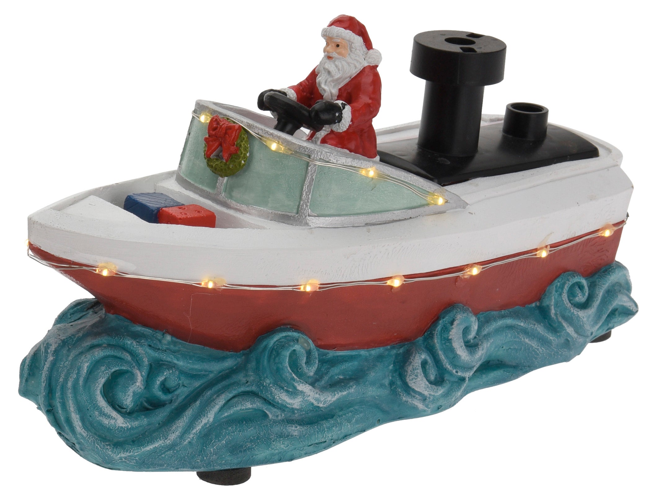 LED Christmas Speed Boat with real Steam