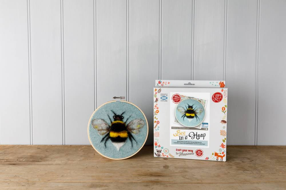 Bee In A Hoop - Painting with Wool