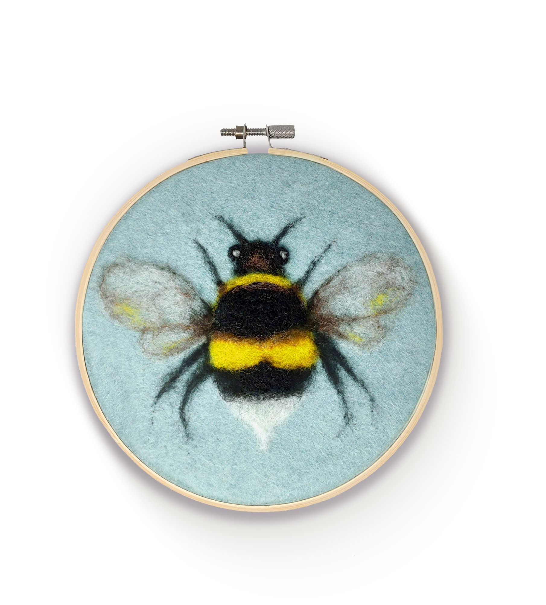 Bee In A Hoop - Painting with Wool
