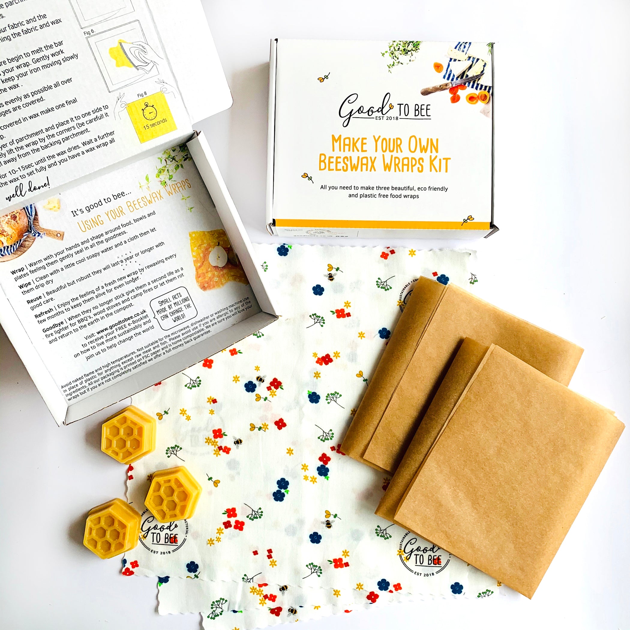 Make Your Own  Beeswax Wraps Kits - Summer Meadow
