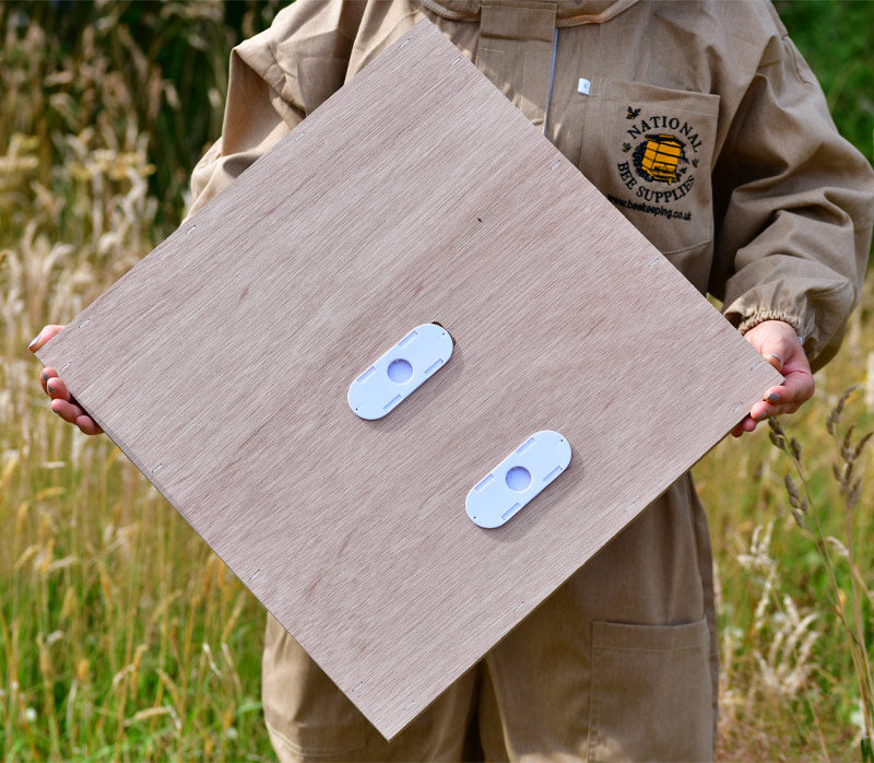 Cover Board for National & Commercial Hives with 2 Removable Porter Bee Escapes