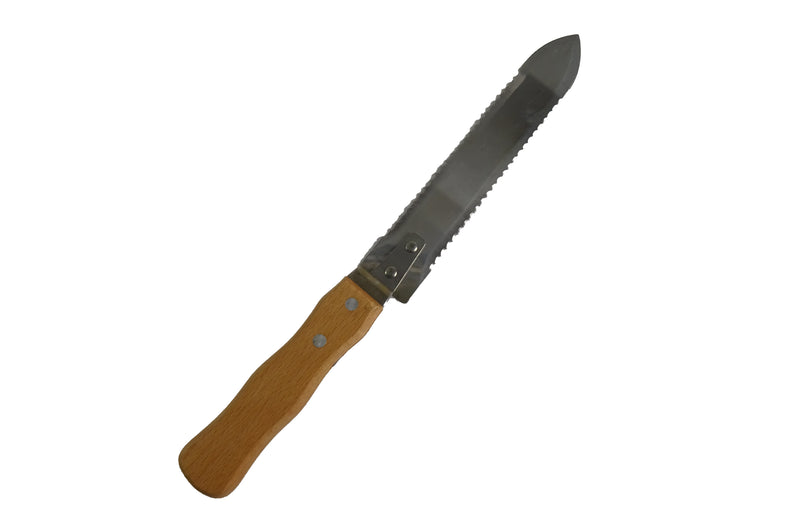 Uncapping knife - Serrated blade with curved tip 21.5cm blade