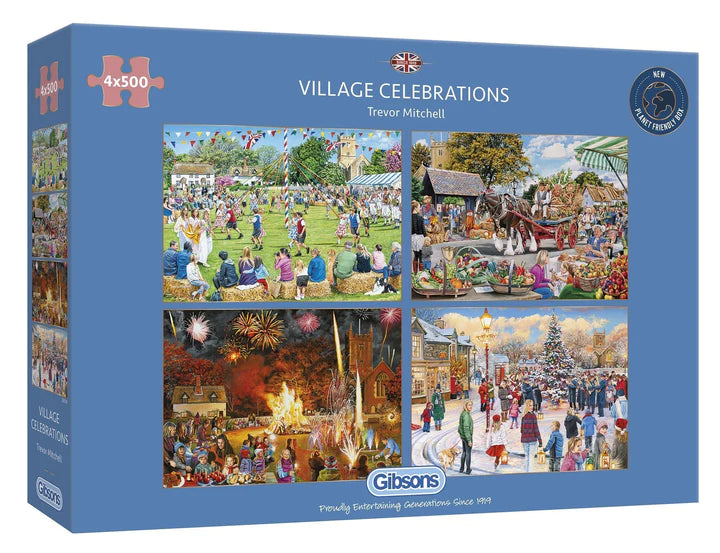 Village Celebrations 4 x 500 Piece Gibson Jigsaw Puzzles